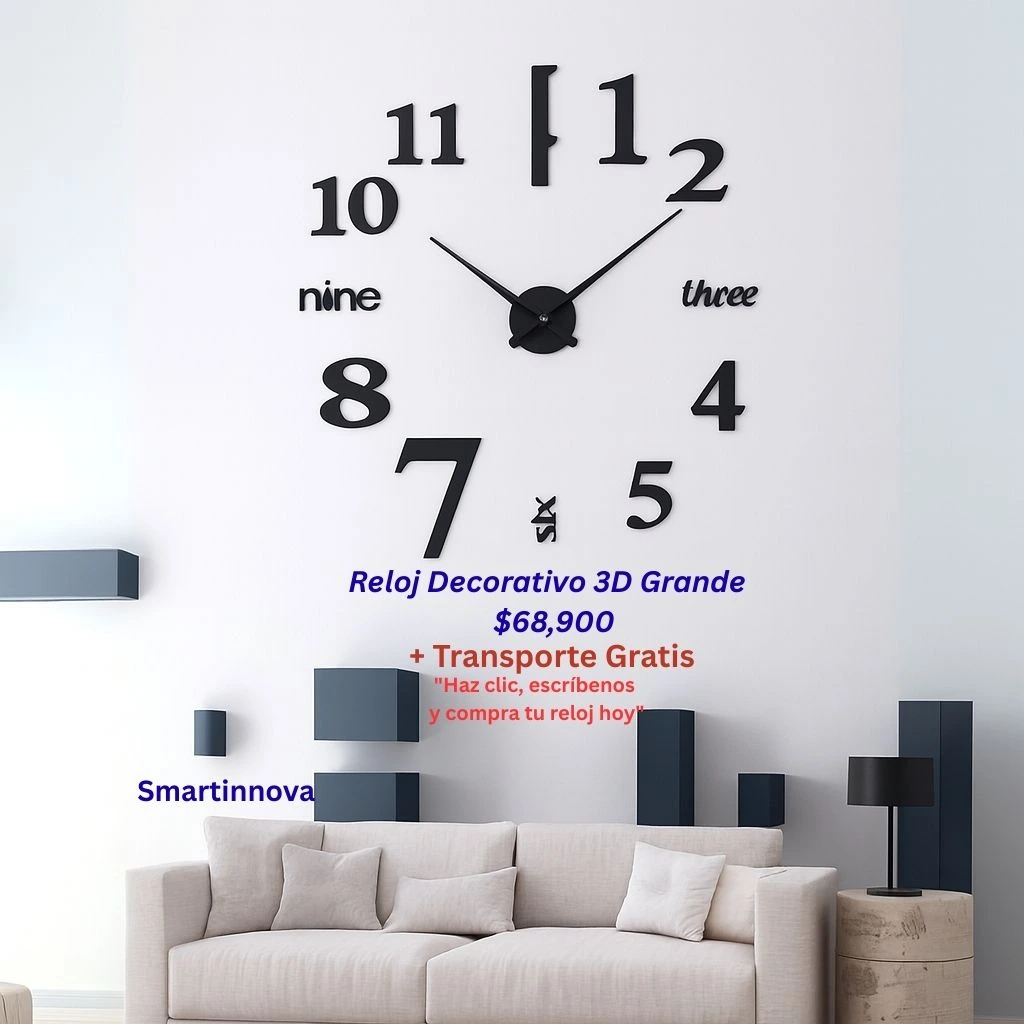 Reloj Decorativo 3D GRANDE 100 CMT + Mediano